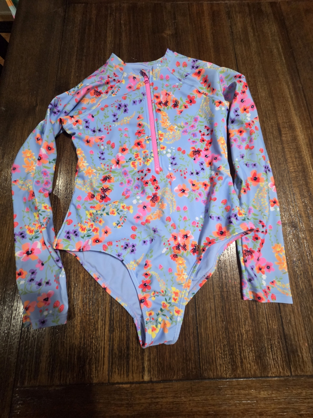wonder nation Floral Long-Sleeve One-Piece Swimsuit